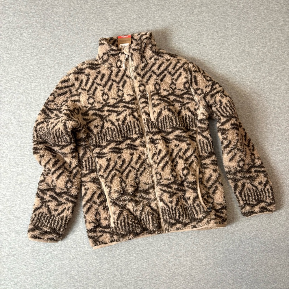 Eddie Bauer Tan and Black Fleece Jacket